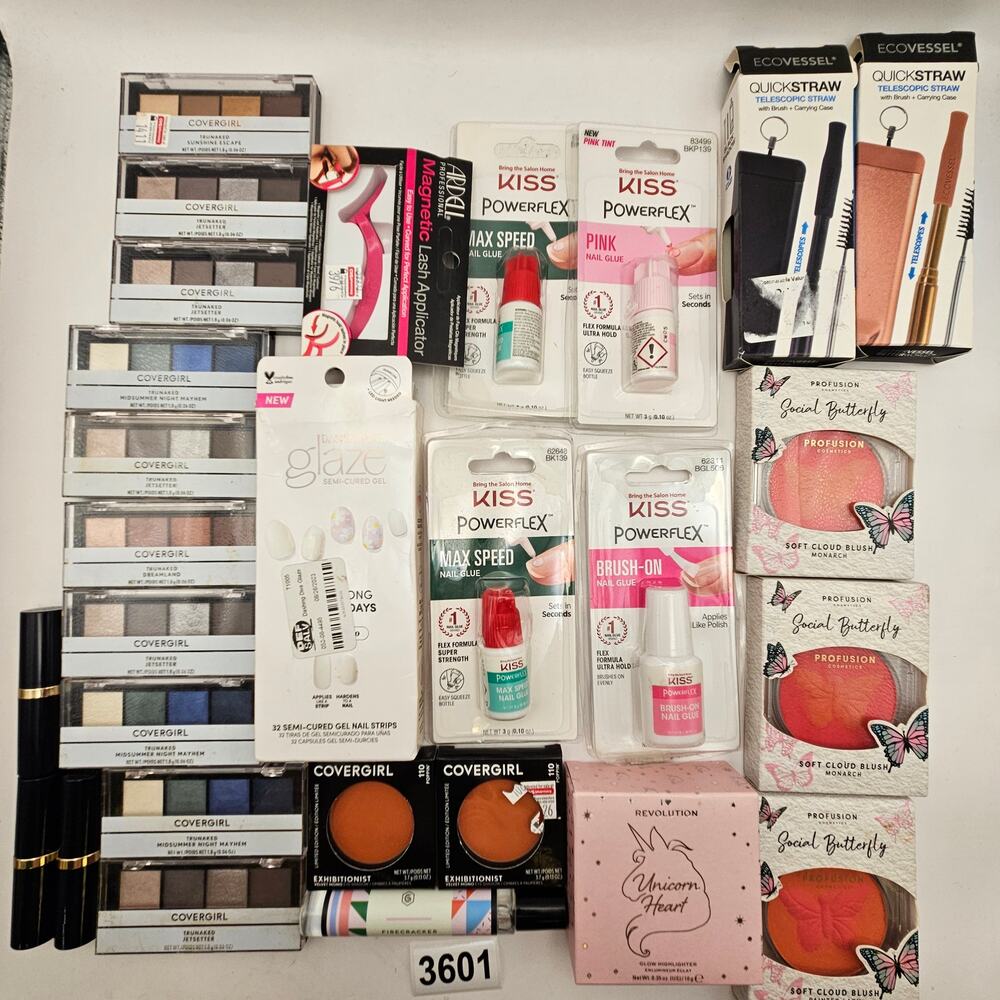MIXED BEAUTY LOT COVERGIRL TRUNAKED ESTEEE LAUDER LIPSTICK PROFUSION KISS NAIL